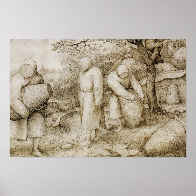 Póster Pieter Bruegel el anciano - Los apicultores (Frente)