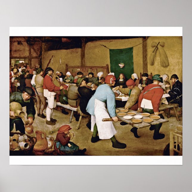 Póster Pieter Bruegel El Mayor - Boda Campesino (Frente)