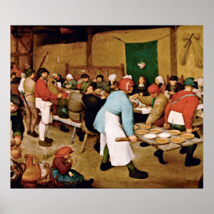Póster Pieter Bruegel El Mayor - Boda Campesino 1566