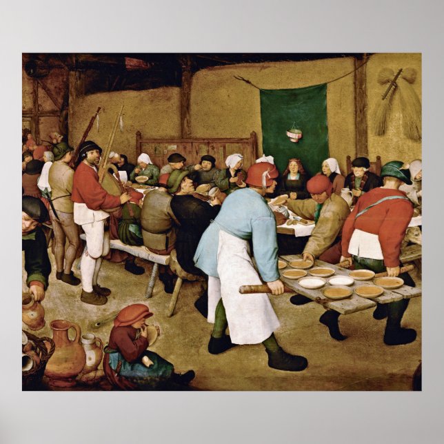 Póster Pieter Bruegel El Mayor - Boda Campesino 1566 (Frente)