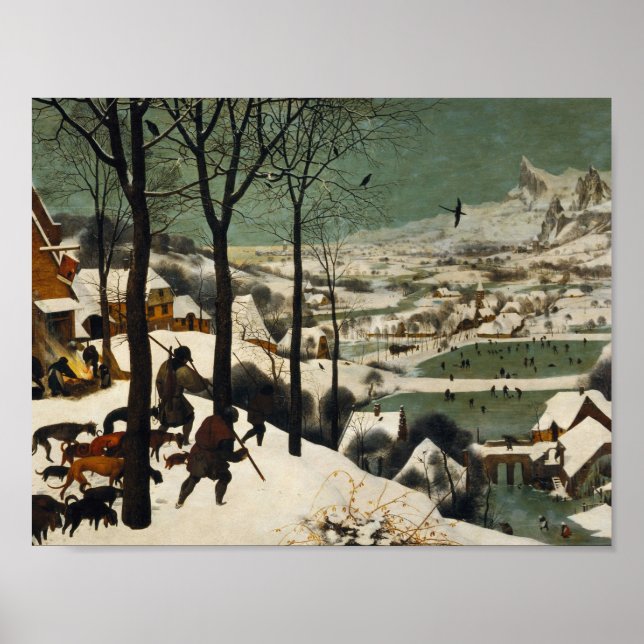 Póster Pieter Bruegel El Mayor - Cazadores En La Nieve (Frente)