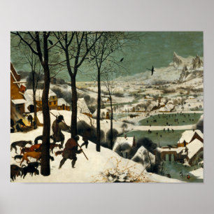 Póster Pieter Bruegel la anciano - cazadores en la nieve