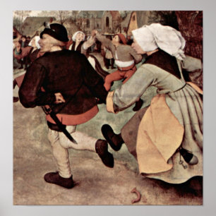 Póster Pieter Bruegel la anciano - la danza campesina