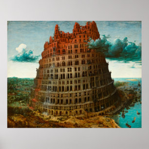 Póster PIETER BRUEGEL - La pequeña torre de Babel 1563