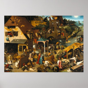 Póster Pieter Bruegel los más viejos proverbios de