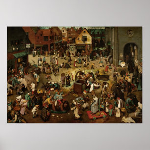 Póster PIETER BRUEGEL - Lucha entre el carnaval y
