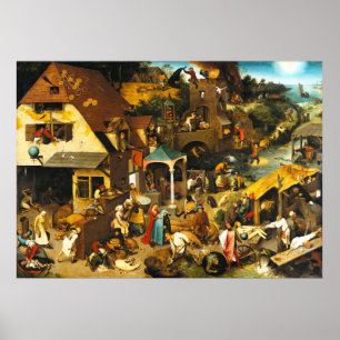 Póster Pieter Bruegel Netherlandish Proverbs Poster