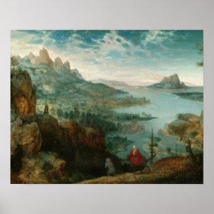 Póster Pieter Bruegel - Paisaje con vuelo a Egipto