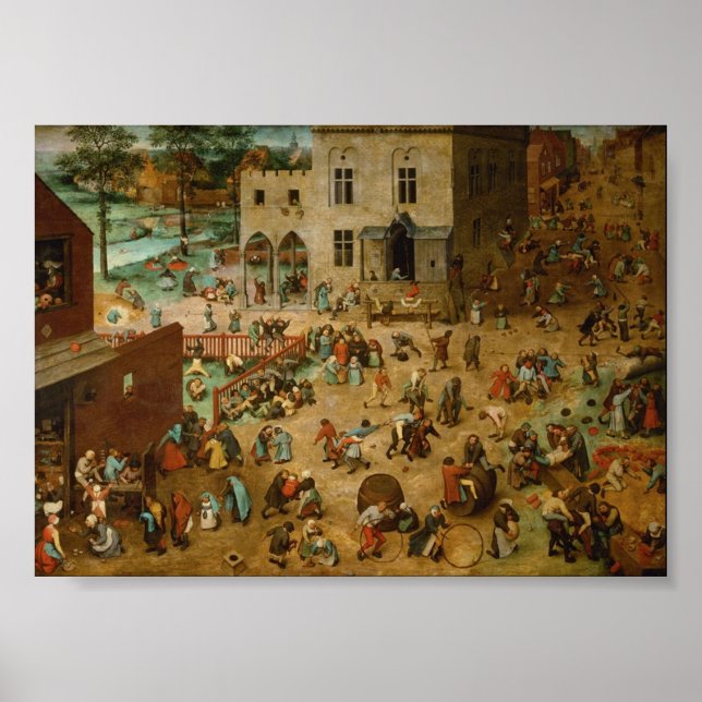 Póster Pieter Bruegel the Elder  Children s Games 1560 (Frente)
