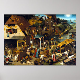 Póster Pieter Brueghel Netherlandish Proverbs