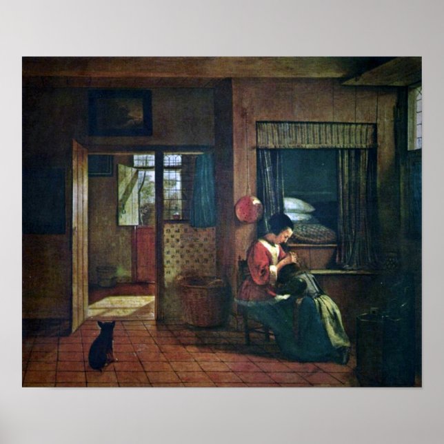 Póster Pieter de Hooch - Un deber de madres (Frente)