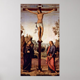 Póster Pietro Perugino - Crucifixión con María