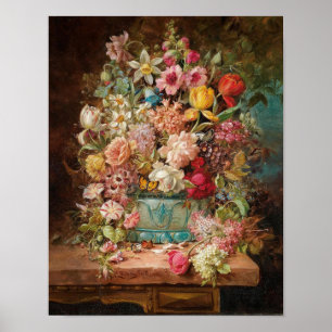 Póster Pieza de flor grande por Hans Zatzka - poster