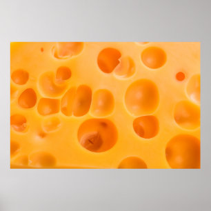 Póster Pieza de queso aislada.