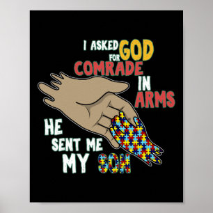 Póster Pieza de rompecabezas autista infantil de niños de