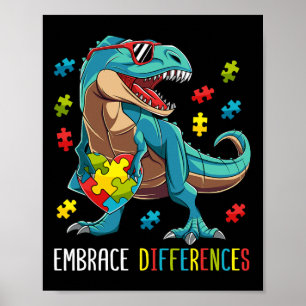 Póster Pieza de rompecabezas de dinosaurio Conciencia del