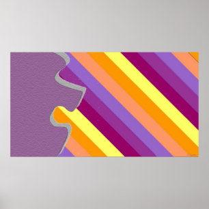 Póster Pieza de rompecabezas decorativa Resumen Poster de