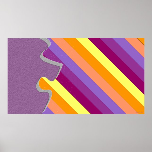 Póster Pieza de rompecabezas decorativa Resumen Poster de (Frente)