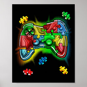 Póster Pieza de rompecabezas del controlador de videojueg
