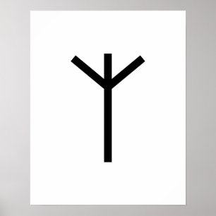 Póster Pieza de Viking (Protección) de Algiz Geométrico