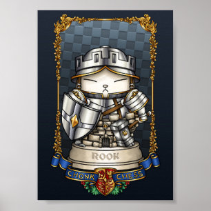 Póster Pieza real de ajedrez rook