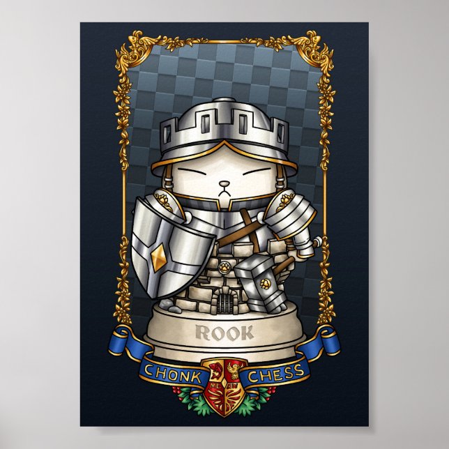 Póster Pieza real de ajedrez rook (Frente)