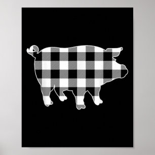 Póster Pig Black & Búfalo blanco Tapado Merry Christm