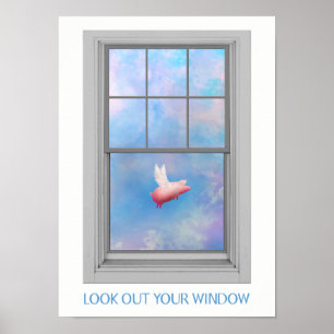 Póster Pig Flying-Look Out Your Window