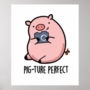 Póster Pig-ture Perfect Funny Photography Pig Pun