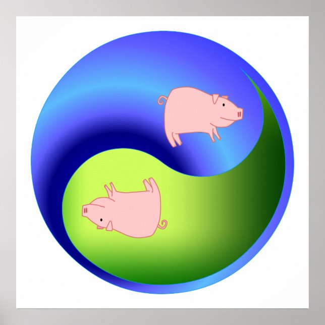 Póster Pig Yin Yang (Frente)