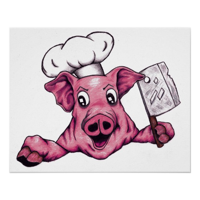 Póster Piggy The Hamicidac Maniac Personalizado Pig Chef  (Anverso)