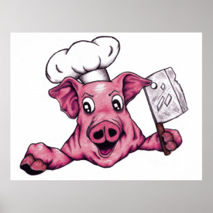 Póster Piggy The Hamicidac Maniac Personalizado Pig Chef 