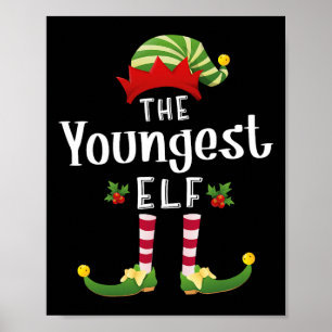 Póster Pijama a juego del elfo de Navidad más joven Fiest