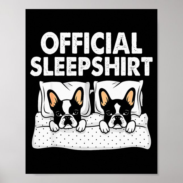 Póster Pijama de dormir para perro Boston Terrier (Frente)