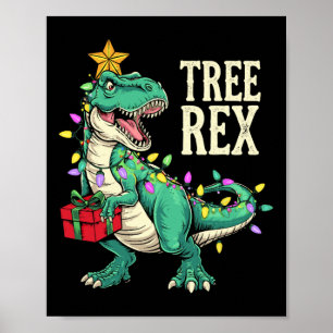 Póster Pijama de hombre niño dinosaurio árbol de Navidad