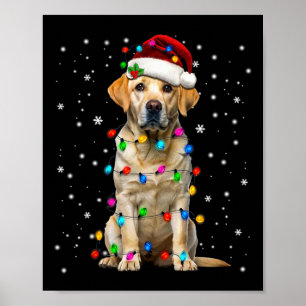 Póster Pijama de luces de árbol de Navidad de Labrador Re