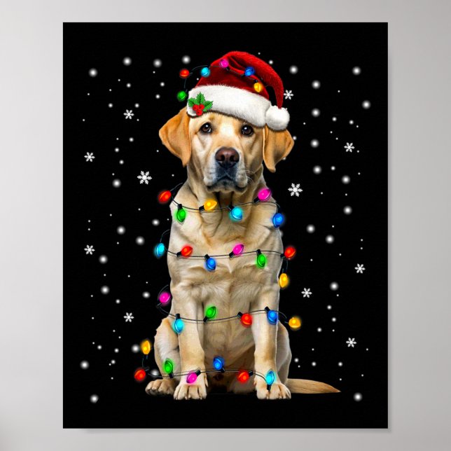 Póster Pijama de luces de árbol de Navidad de Labrador Re (Frente)