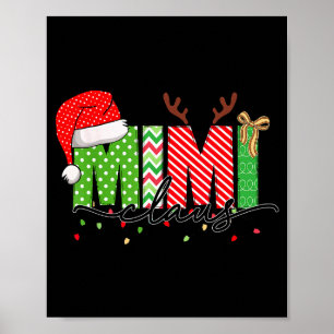 Póster Pijama de luces de Navidad de Mimi Claus para fami