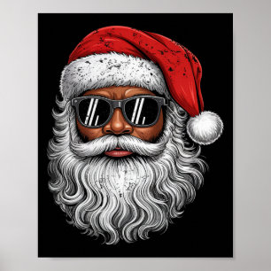 Póster Pijama de Navidad afroamericano Afro Santa