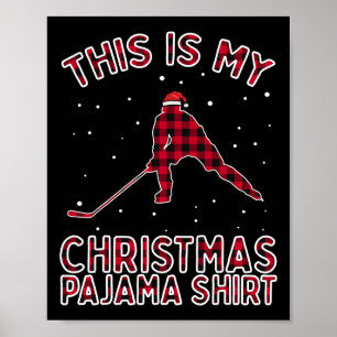 Póster Pijama de Navidad de jugador de hockey sobre hielo