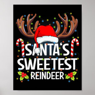 Póster Pijama de Navidad Reno más dulce de Santa