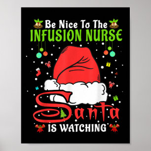 Póster Pijama de Santa Navidad Sé Amable Con La Enfermera