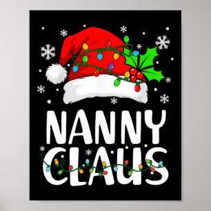 Póster Pijama Luces de Navidad Nanny Claus Familia Combin