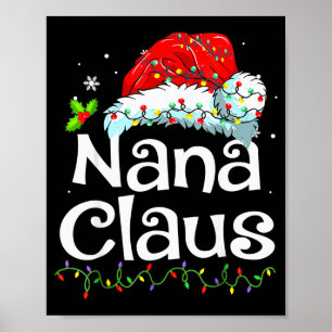 Póster Pijama Navideño Nana Claus Familia Combinación Nav