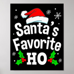 Póster Pijama travieso favorito de Santa divertido de Nav