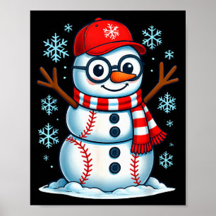 Póster Pijamas de Navidad de béisbol de hombre y mujer
