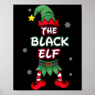 Póster Pijamas de Navidad de Elfo Negro Pjs Familia Combi