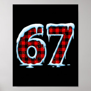 Póster Pijamas divertidas de Navidad con meme 67 Seis Sie