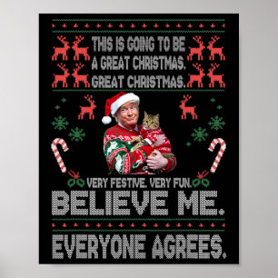 Póster Pijamas divertidos de Donald Trump Navidad Xmas