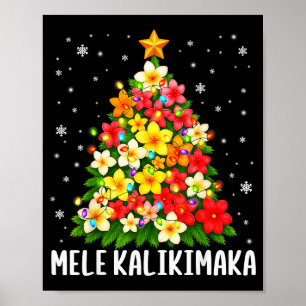 Póster Pijamas florales hawaianos de árbol de Navidad Mel